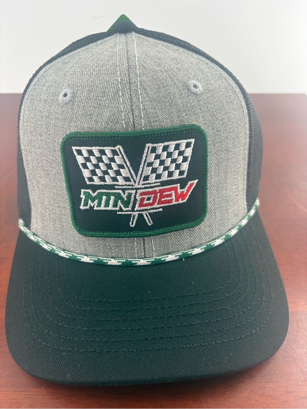 Green and Gray Racing Logo Trucker Hat